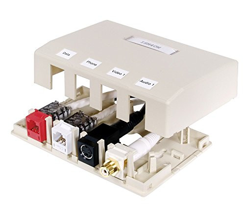 HUBBELL ISB4OWHubbell Housing, Surface Mount, 4 Port, Office White