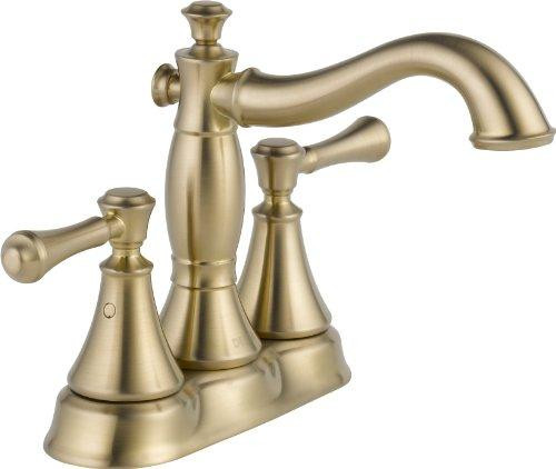 Delta 2597LF-CZMPU Faucet Cassidy Two Handle Centerset Bathroom with Metal Pop-Up, Champagne Bronze