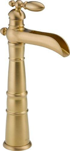 Delta 754LF-CZ Faucet Victorian Single Handle Single Hole Waterfall Bathroom Faucet for Vessel Sinks, Champagne Bronze
