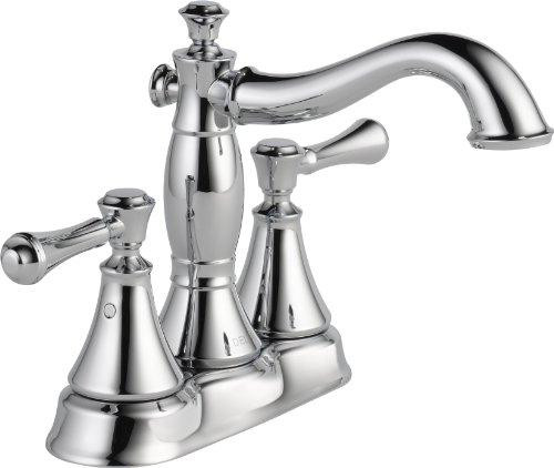 Delta 2597LF-MPU Faucet Cassidy Two Handle Centerset Bathroom with Metal Pop-Up, Chrome