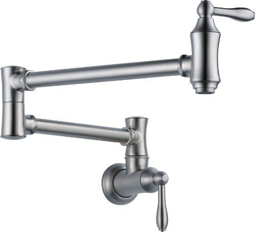 Delta 1177LF-AR Faucet Wall Mount Pot Filler Faucet, Arctic Stainless