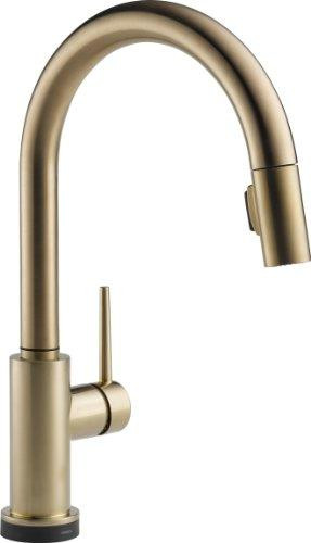 Delta 9159T-CZ-DST Faucet Trinsic Single Handle Pull-Down Kitchen Faucet Featuring Touch2O Technology, Champagne Bronze