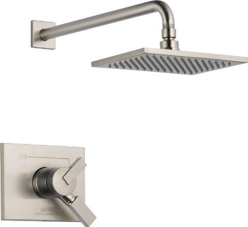Delta T17253-SS Faucet Vero 17 Series Dual-Function Shower Trim Kit with Single-Spray Touch-Clean Rain Shower Head, Stainless (Valve Not Included)