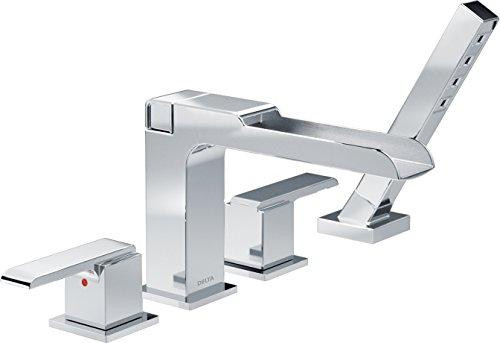 Delta T4768 Faucet Ara Roman Tub Trim with Channel Spout and Hand Shower, Chrome