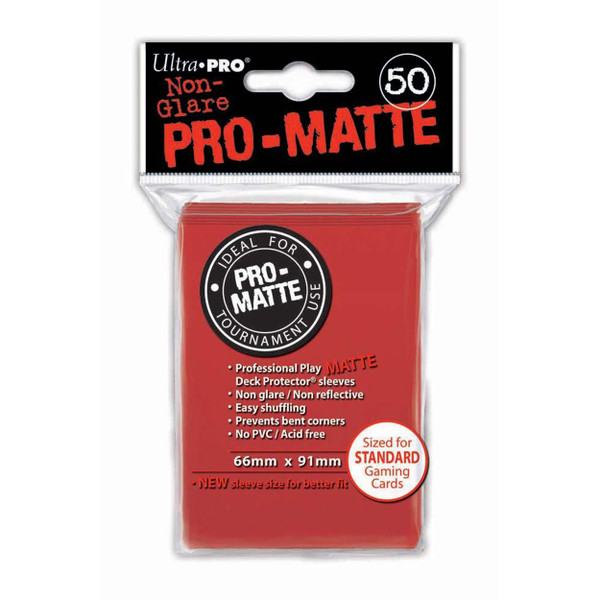 Ultra Pro UP82650 PRO-MATTE (100 Count) Red Deck Protector Sleeves - Magic the Gathering