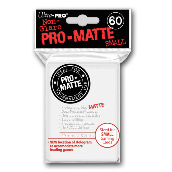 Ultra Pro UP84022 Pro-Matte White Deck Protector- Small Size (60 Sleeves)