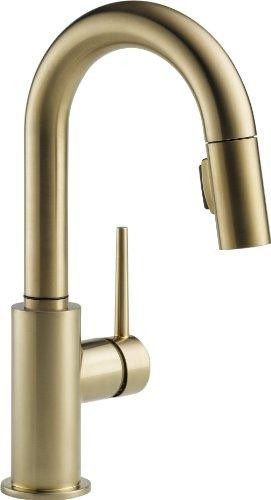 Delta 9959-CZ-DST  Trinsic: Single Handle Pull-Down Bar/Prep Faucet CHAMPAGNE BRONZE