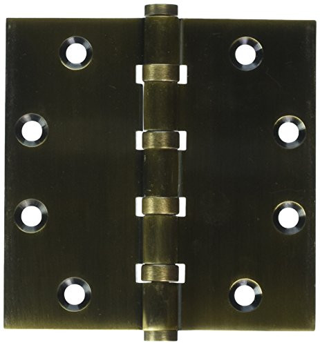 Deltana DSB45B5  4.5 x 4.5 in. Square Ball Bearings Hinges, Antique Brass - Solid Brass - 30 Case - Pack of 2