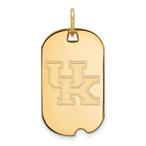 LogoArt GP027UK NCAA Kentucky Wildcats 1/2 Small Gold Plated Sterling Silver Dog Tag, One Size