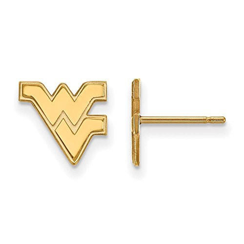 LogoArt GP008WVU West Virginia Extra Small (3/8 Inch) Post Earrings (Gold Plated).