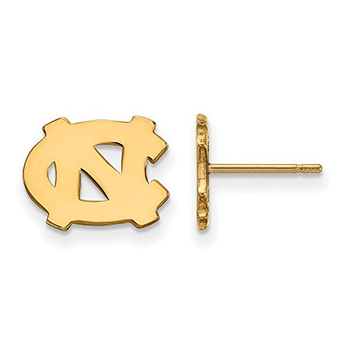 LogoArt GP008UNC North Carolina Extra Small (3/8 Inch) Post Earrings (Gold Plated).