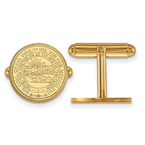 LogoArt GP052WVU West Virginia Crest Cuff Links (Gold Plated)