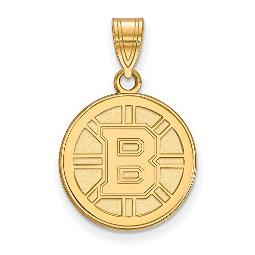 LogoArt 4Y003BRI 14ky NHL LogoArt Boston Bruins Medium Pendant
