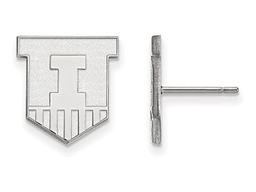 LogoArt SS050UIL Illinois Small (1/2 Inch) Post Earrings (Sterling Silver).