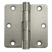 Deltana S35R4HD26D 3.5 in. x 3.5 in. x 0.25 in. Radius Heavy Duty Steel Hinge - Pair (Set of 10) (Brushed Chrome)