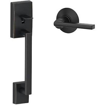 SCHLAGE FE285CEN622LAT Century Front Entry Handle and Latitude Interior Lever with Century trim (Matte Black) FE285 CEN 622 LAT CEN