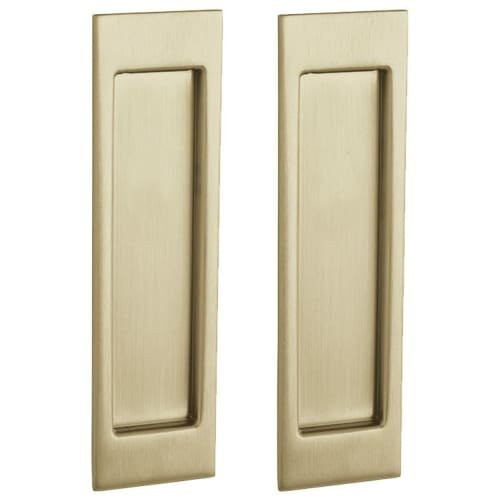 Baldwin PD005033PASS PD005.PASS Santa Monica Passage Pocket Door Set with Door Pull from the, Vintage Brass