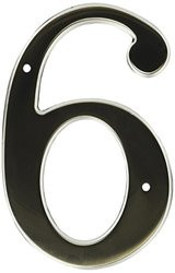 Baldwin 90676056  # 6 House Number, Lifetime Satin Nickel