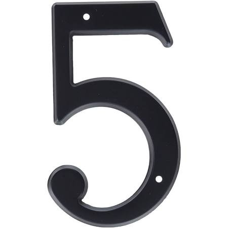 Baldwin 90675190  # 5 House Number Flat, Black