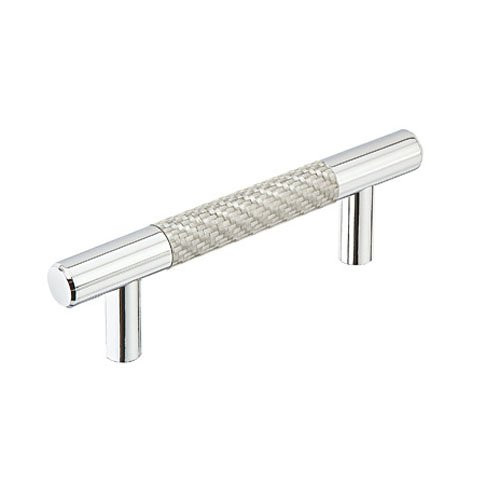 Emtek 86385US15  Carbon Fiber 3" C-to-C Bar Pull - Silver - Satin Nickel
