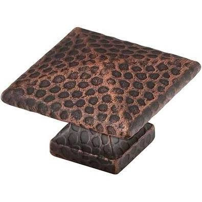 Emtek 86039US10B EMT 86039 US10B SQUARE DIMPLED 1.25 IN CAB KNOB