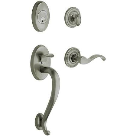 Baldwin 85315190RENT 85315.190.RENT Logan Sectional Trim Right Hand Handleset with Wave Lever, Satin Black