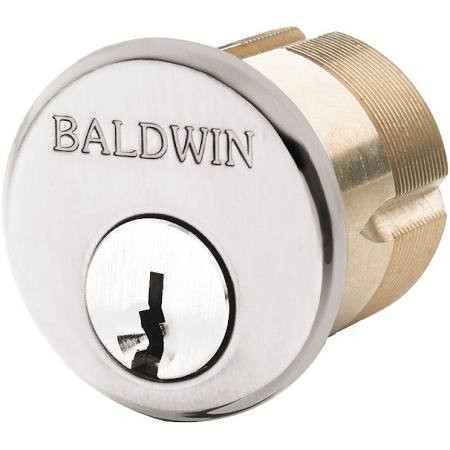 Baldwin 8322055 8322 1-1/8 Mortise Cylinder C Keyway, Lifetime Polished Nickel
