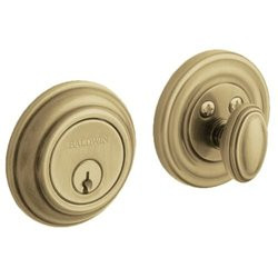 Baldwin 8231033 8231 Traditional Single Cylinder Deadbolt, Vintage Brass