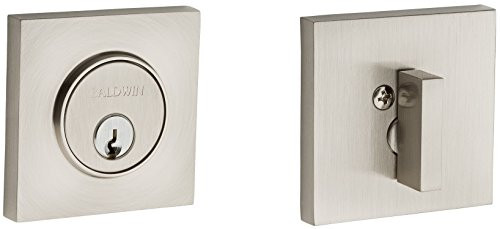 Baldwin 8220003  Lifetime Polished Brass Santa Monica Contemporary Square Single Cylinder Deadbolt