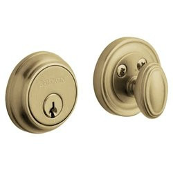 Baldwin 8031033 8031 Traditional Single Cylinder Deadbolt for 1-5/8" Bore Hole, Vintage Brass