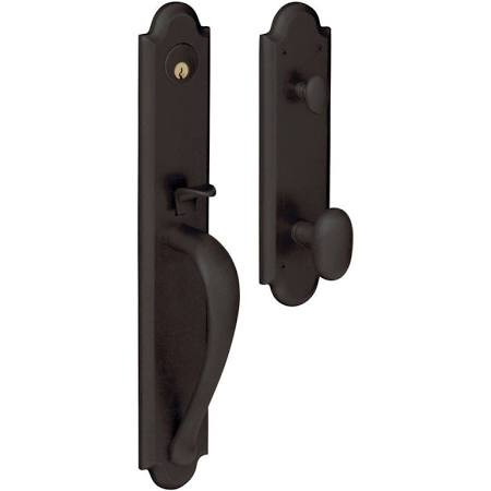 Baldwin 6402102FD 6402.FD Boulder Style Full Dummy Set Handleset with Oval Knob, Oil Rubbed Bronze