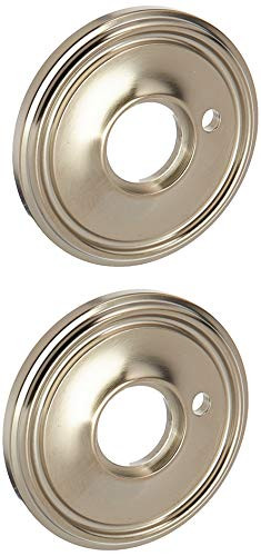 Baldwin 5123056 5123 Pair of Estate Rosettes for Privacy Functions, Lifetime Satin Nickel
