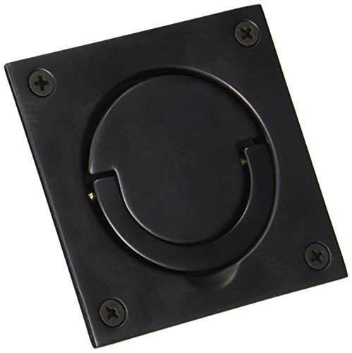 Baldwin 0397102SOL  Flush Ring Pull with Solid Spindle, Oil Rubbed Bronze