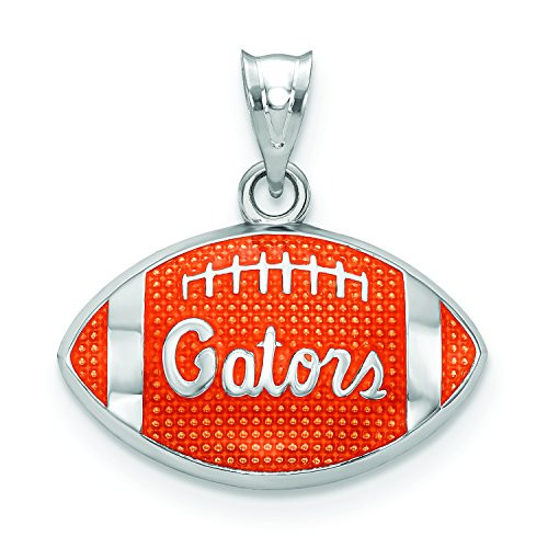 LogoArt SS508UFL Sterling Silver University of Florida Gators Enameled Football Pendant by Logo Art from Roy Rose Jewelry.
