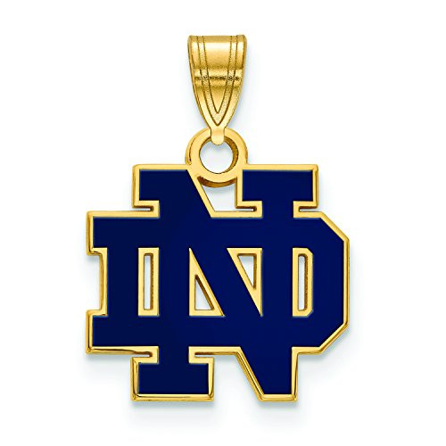 LogoArt GP029UND Sterling Silver w/GP University of Notre Dame Small Enamel Pendant.