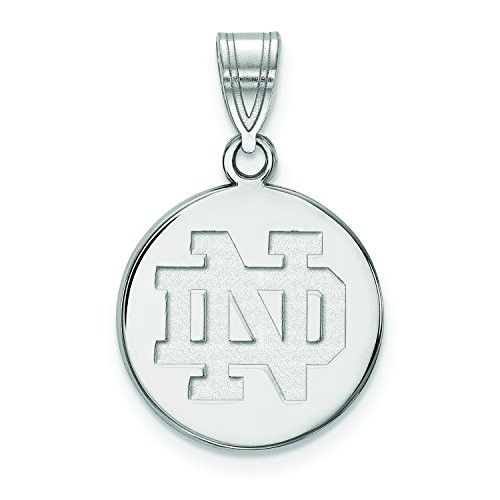 LogoArt SS037UND Sterling Silver University Of Notre Dame Medium Disc Pendant.