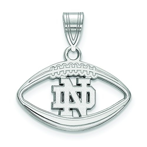 LogoArt SS019UND Sterling Silver University Of Notre Dame Inside Football Pendant.