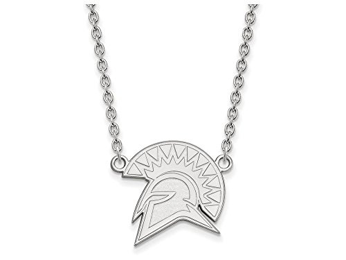 LogoArt SS007SJS-18 Sterling Silver LogoArt San Jose State University Large Pendant w/Necklace