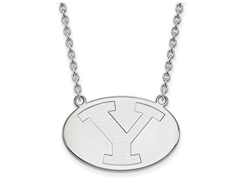 LogoArt SS010BYU-18 Sterling Silver LogoArt Brigham Young University Large Pendant w/Necklace