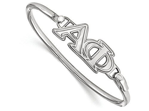 LogoArt SS009APH-7 Sterling Silver LogoArt Alpha Phi Small Hook and Clasp Bangle