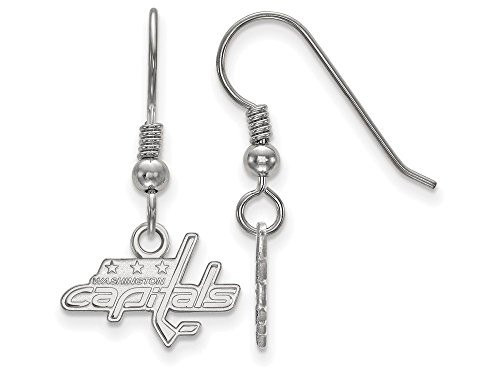 LogoArt SS005CAP Washington Capitals Extra Small (3/8 Inch) Dangle Earrings Wire (Sterling Silver