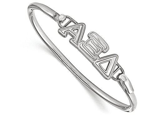 LogoArt SS009AXD-7 Alpha Xi Delta Small Hook and Clasp Bangle