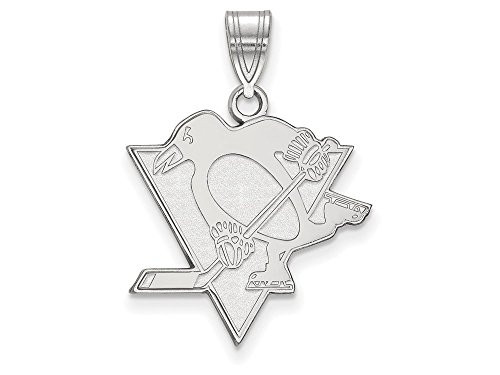 LogoArt SS004PEN Pittsburgh Penguins Large (3/4 Inch) Pendant (Sterling Silver)
