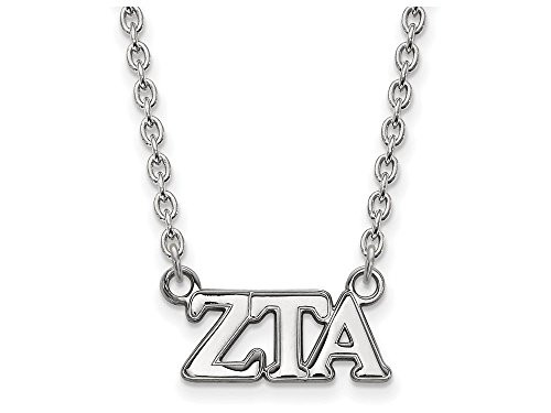 LogoArt SS007ZTA-18 Sterling Silver LogoArt Zeta Tau Alpha Medium Pend w/Necklace