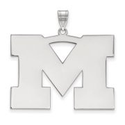 LogoArt SS005UM Michigan Extra Large (1 Inch) Pendant (Sterling Silver)