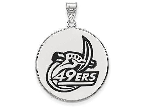 LogoArt SS003UNCC North Carolina at Charlotte Extra Large (1 Inch) Enl Disc Pendan (Sterling Slive