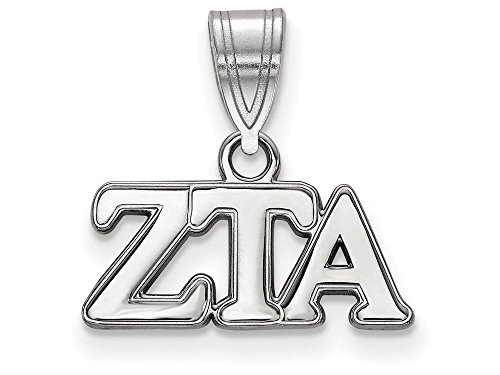 Sororities SS003ZTA Sterling Silver LogoArt Zeta Tau Alpha Medium Pendant