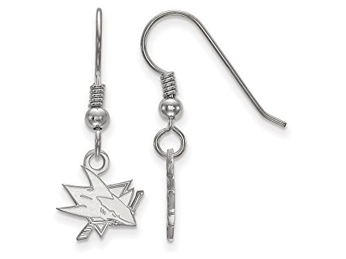 LogoArt SS005SHA San Jose Sharks Extra Small (3/8 Inch) Dangle Earrings Wire (Sterling Silver)