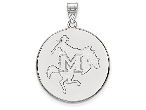 LogoArt SS002MNS Sterling Silver Mcneese State University XL Disc Pendant w/Chain