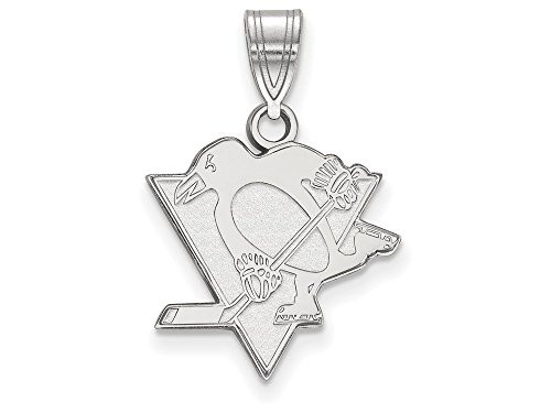 LogoArt SS003PEN Pittsburgh Penguins Medium (5/8 Inch) Pendant (Sterling Silver)